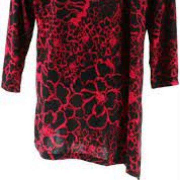 NWT SUSAN GRAVER SET OF 2 (TWO) ASYMMETRICAL HEM TUNICS PINK BLACK XXS - Picture 5 of 8